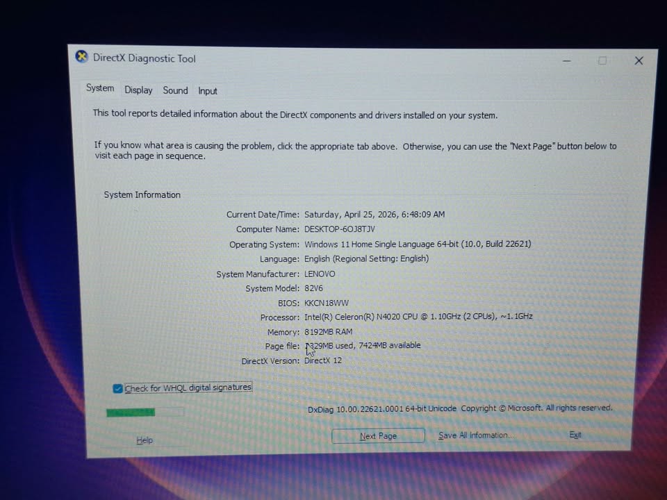 Laptop Lenovo Ideapad Slim 1i,Intel Celeron N4020,Ram 8/256 GB